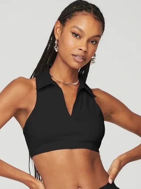 ALO Yoga Tops - Alo Yoga Black Charmed Collar Bra Tank Size XS